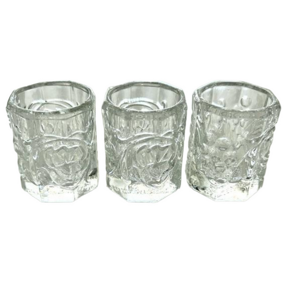 VINTAGE Coronet 💵 Set 3 Pressed Glass Toothpick Holders Grapes Leaves 8-… - Picture 1 of 6